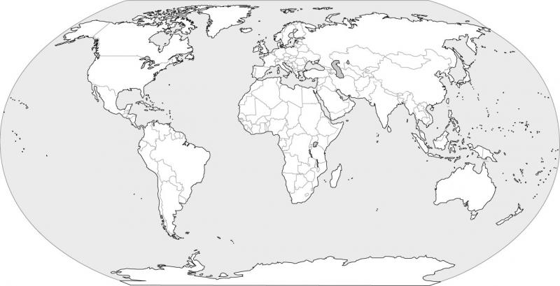 World Map Outline For Print Print Map Quiz: World Map Outline ()