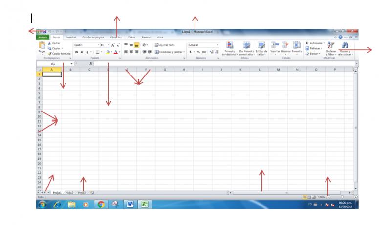 Mapa Interactivo: PARTES DE LA VENTANA DE EXCEL ()