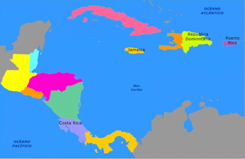 celebrar Depender de Discriminar Mapa Interactivo: Países América Central Caribe (geografía)