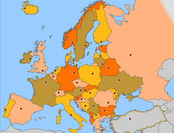Imprimer Carte Interactive: Europa (Landen Europa)