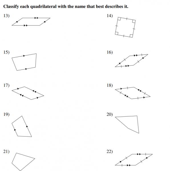 classifying quadrilaterals