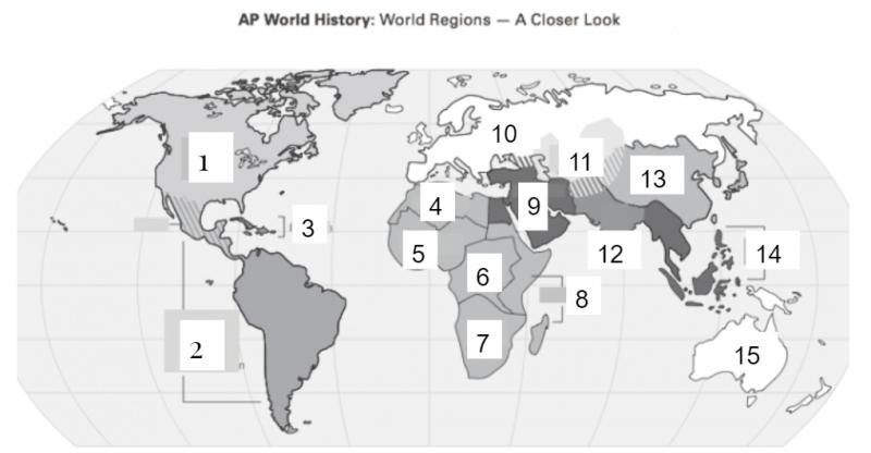 World Regions Map Ap World History Print Map Quiz: Apwh Specific Regions (Language - Geography)
