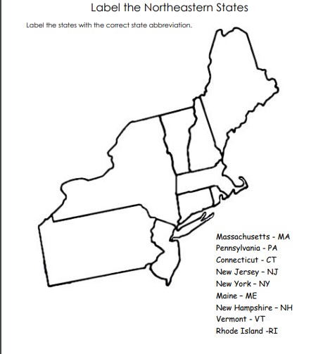 Northeastern United States Map Identification Quiz