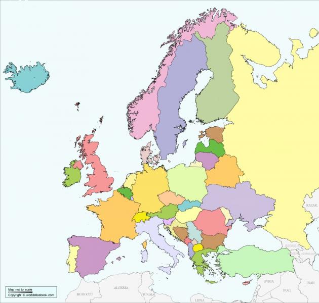 Print Map Quiz: Euroopan maat ()
