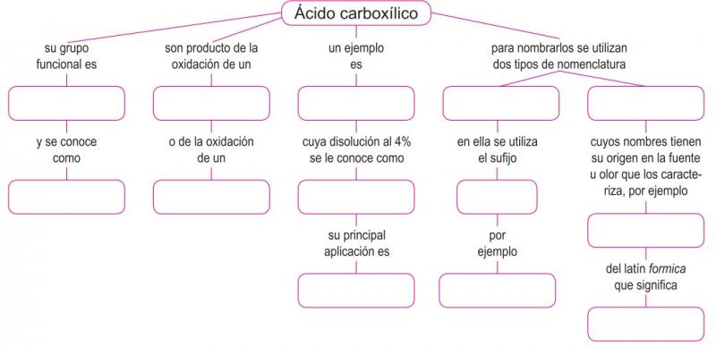 Mapa Interactivo: Mapa de ácidos carboxílicos (1º bachillerato - mapa  interactivo - conceptos básicos)